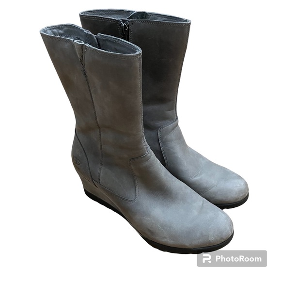 UGG Joely Wedge Side Zip Waterproof Gray Bootie Size 8.5 - Picture 2 of 6